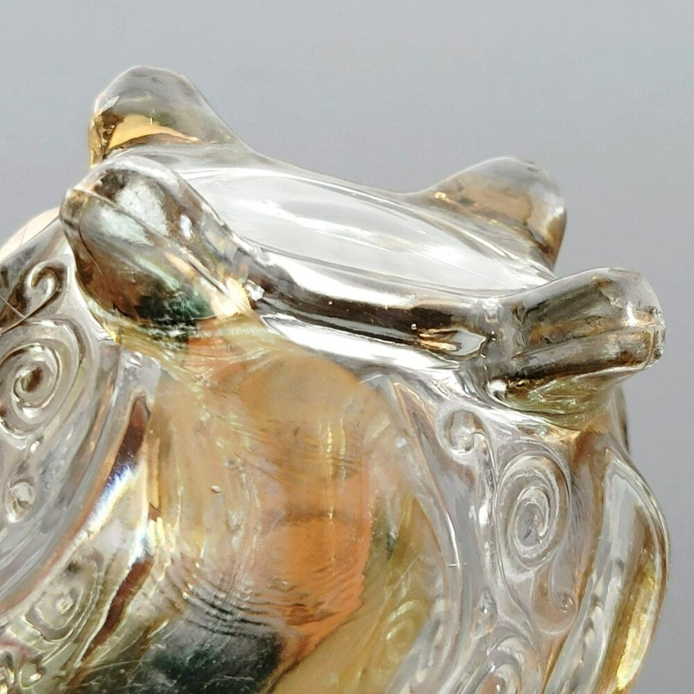 Antique EAPG Fostoria Wedding Bells Footed Creamer Clear & Gold USA c1900-03 - Picture 9 of 11
